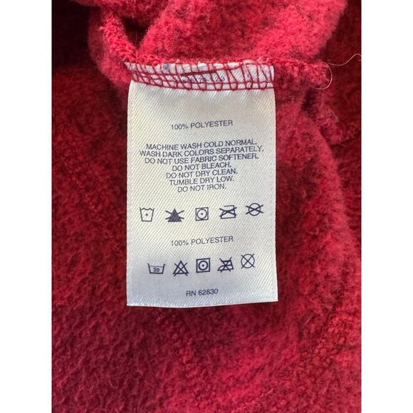 Lands’ End Women’s Red Heathered Quarter Zip Fleece Medium - Picture 5 of 8